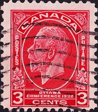 Канада 1932 год . Король Георг V - Конференция в Оттаве . Каталог 1,20 €.